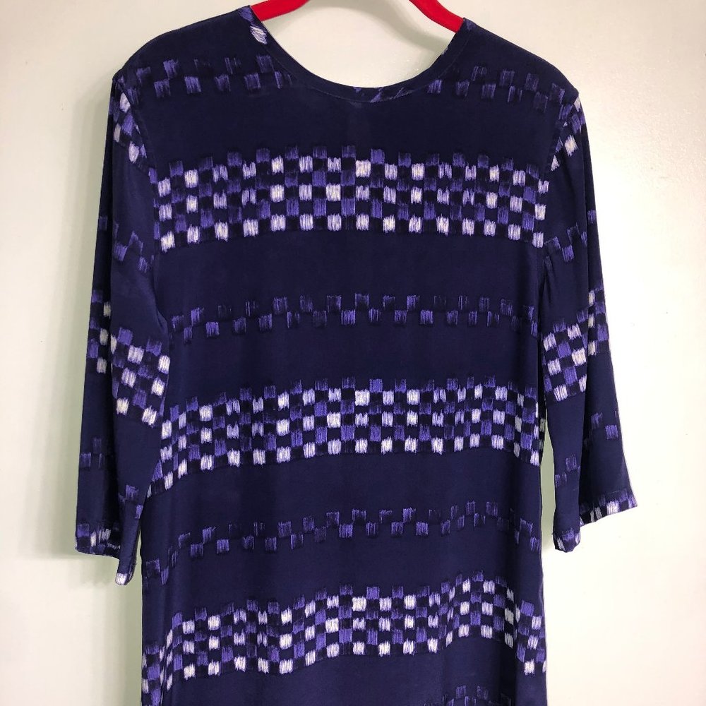 Equipment Navy  blue Dress 100% Silk Size Small